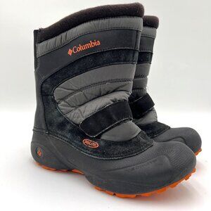 Columbia Techlite Boots Winter Snow Day Black Orange Leather Rubber size 6